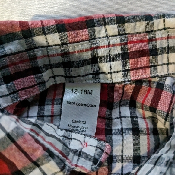 Baby Boy Plaid Shirt with Vest. 12-18 months. Red. - Picture 6 of 6